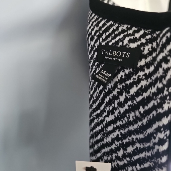Talbits Petites Black & White Tweed Look Shift Dress Plus 14WP Short Sleeve New - Picture 11 of 15